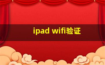 ipad wifi验证